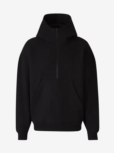 Saint Laurent Logo Hoodie In Half Zip Closure