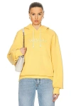 Saint Laurent Biologic Cotton Oversize Sweatshirt With Embroidered Logo In Jaune & Naturel