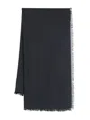 Saint Laurent Logo-jacquard Scarf In Blau