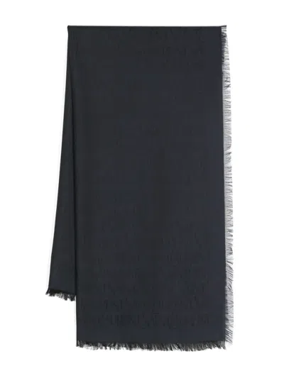 Saint Laurent Logo-jacquard Scarf In Blau