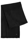 Saint Laurent Logo-jacquard Wool Scarf In Black