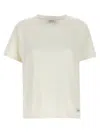 Saint Laurent Crewneck Cotton And Modal T-shirt In Neutral