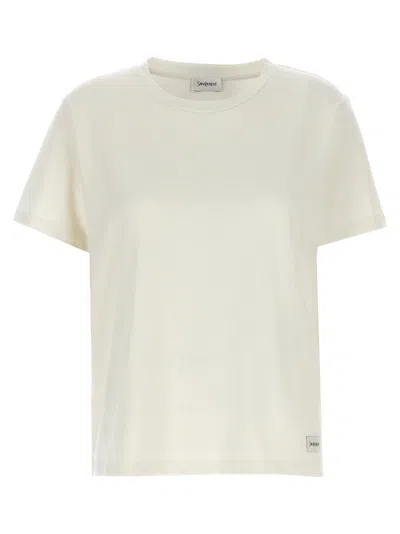 Saint Laurent Logo Label T-shirt In White