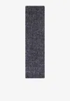 Saint Laurent Logo-label Wool Mohair Scarf In Gray