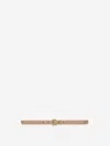 Saint Laurent Women's Milo Logo Buckle Leather Belt In Beige
