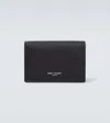 Saint Laurent Paris Leather Card Case In Black