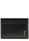 Saint Laurent Tiny Cassandre Leather Card Holder In Pattern