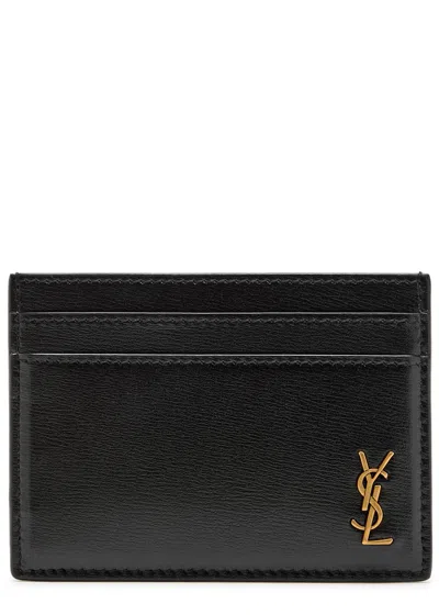 SAINT LAURENT SAINT LAURENT LOGO LEATHER CARD HOLDER