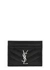 Saint Laurent Cassandre Quilted Leather Cardholder In Black