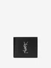 Saint Laurent Monogram Bi-fold Wallet East/west Design In Black