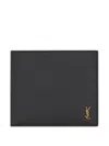 Saint Laurent Cassandre Leather Wallet In Black