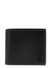 Saint Laurent Leather Logo Bi-fold Wallet In Black
