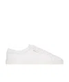 Saint Laurent Andy Low Top Leather Sneakers In White