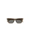 Saint Laurent Logo-lettering Cat-eye Sunglasses In Gray