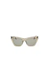 Saint Laurent Logo-lettering Cat-eye Sunglasses In Nude