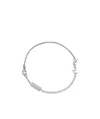Saint Laurent Logo-lettering Embellished Bracelet In Gray