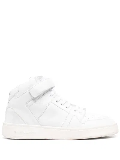 Saint Laurent Lax Sneakers In Washed-out Effect Leather In White