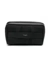 Saint Laurent Logo-print Wash Bag In Schwarz