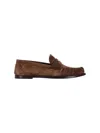 Saint Laurent Logo Loafers In Brown