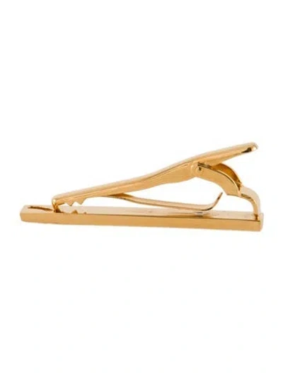 Pre-owned Saint Laurent Logo Money Clip In Gold
