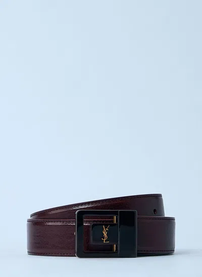 Saint Laurent Logo Motif Leather Belt