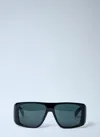 Saint Laurent Mask-frame Acetate Sunglasses In Black