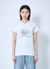Saint Laurent White T-shirt With Graphic Print On The Front In Cotton Woman In White