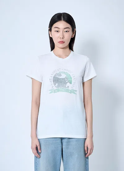 Saint Laurent Logo Motif T-shirt In White