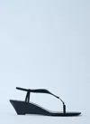 SAINT LAURENT LOGO MOTIF WEDGE SANDALS