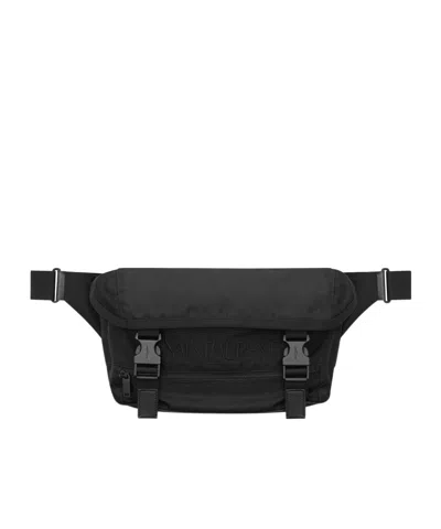 Saint Laurent Logo Nylon Crossbody Bag In Black