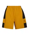 Saint Laurent Cassandre Bicolor Cotton Serge Bermuda Shorts In Yellow