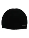 SAINT LAURENT LOGO-PATCH BEANIE