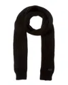 Saint Laurent Logo Patch Cashmere Scarf In Black