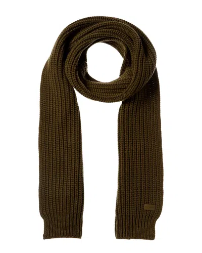 Saint Laurent Logo Patch Cashmere Scarf In Green