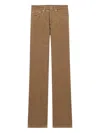 Saint Laurent Logo-patch Corduroy Trousers In Brown