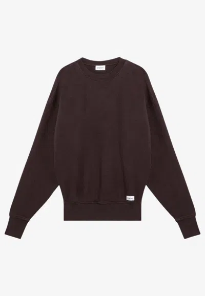 SAINT LAURENT LOGO-PATCH CREWNECK SWEATSHIRT
