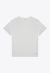 Saint Laurent Logo-patch Crewneck T-shirt In White