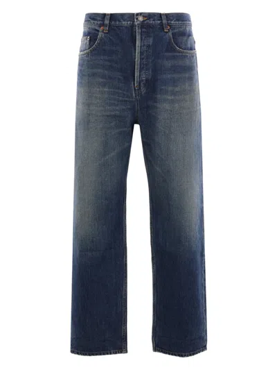 Saint Laurent Straight-leg Denim Jeans In Medium Blue Wash