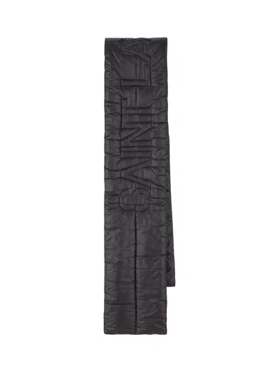 Saint Laurent Logo Patch Quilted Scarf In Black