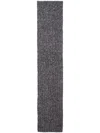 Saint Laurent Logo-patch Wool Scarf In Grey
