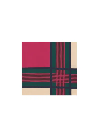 Saint Laurent Logo-patch Silk Scarf In Multicolor