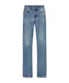 Saint Laurent Logo-patch Straight Jeans In Blue