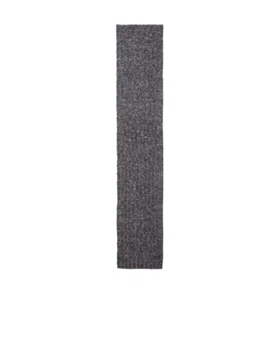 Saint Laurent Logo-patch Wool Scarf In Black