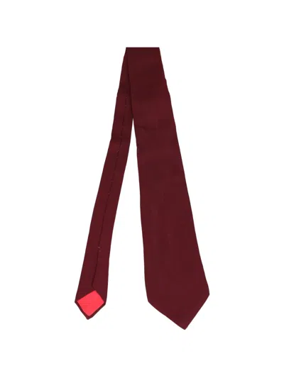 Pre-owned Saint Laurent Logo-patterned Tie In Red