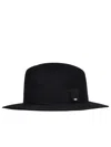 Saint Laurent Logo Plaaque Fedora Hat In Black