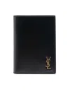 Saint Laurent Logo Plaque Bifold Wallet In Black