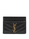 Saint Laurent Logo-plaque Card Case In Black