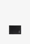 Saint Laurent Logo-plaque Cardholder In Black