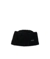 Saint Laurent Logo Plaque Cashmere Beanie In Black