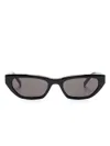 Saint Laurent Logo-plaque Cat-eye Sunglasses In Black